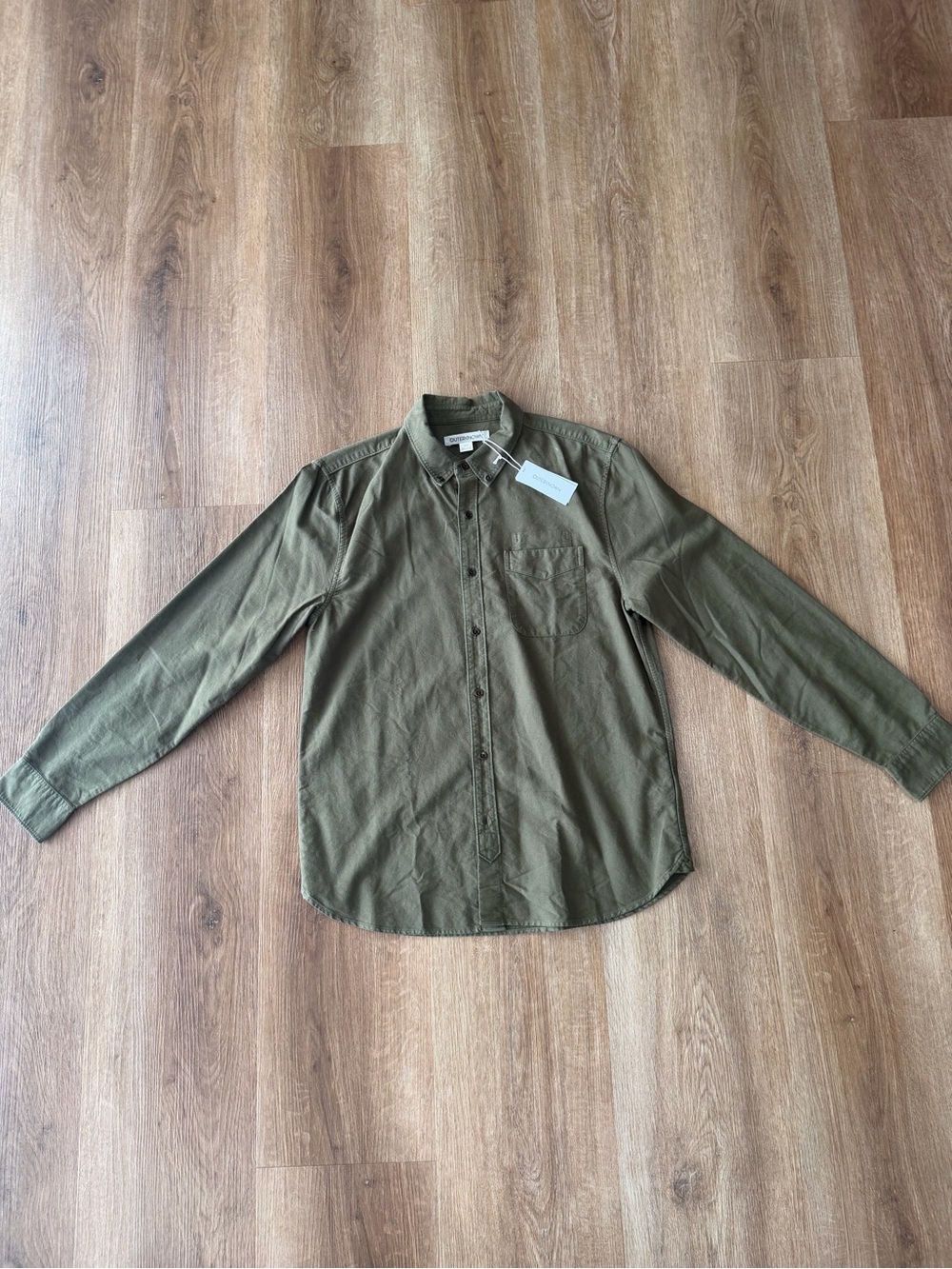 Outerknown Men’s Olive Green Studio Long Sleeve Shirt